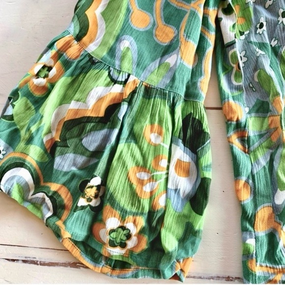 Anthropologie Off-The-Shoulder Bohemian Floral Top Size Small Raga Boho Top NWT - Picture 7 of 11